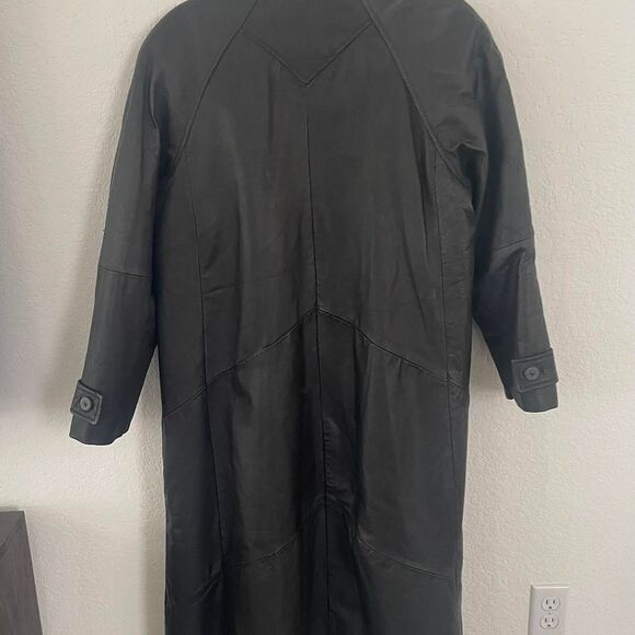 Winlit Women's Black Trench Coat Medium - Picture 3 of 7